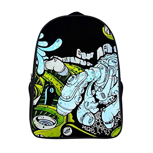 Sac à dos d'école unisexe style artistique 40x28x16cm pour ados