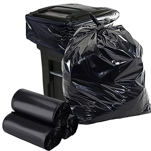 33 Gallon Trash Bags - Heavy Duty Black Garbage Bags, Upgraded Version Large Trash Bag Can Liners 32