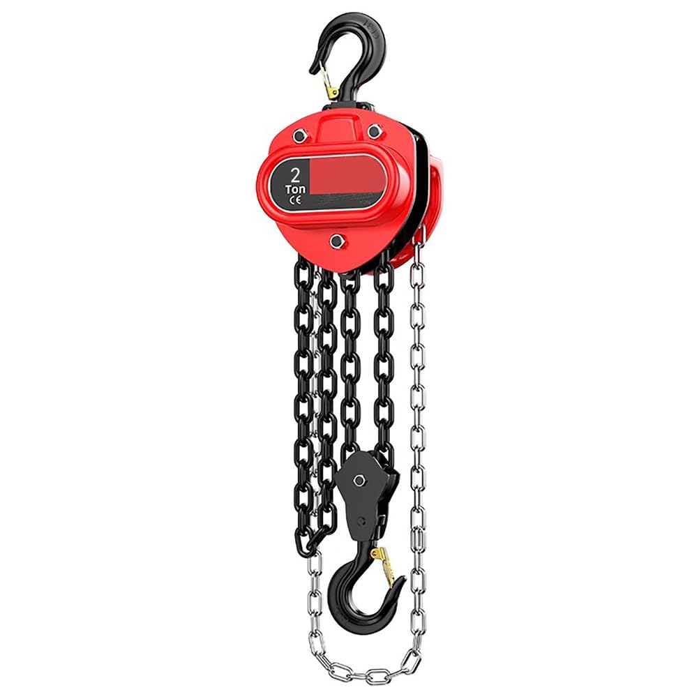 TY&WJ 1 Tonne (1000Kg) Handkettenzug, 3M(10FT) Ratschenzug Kettenzug Mit Doppelklinken-Bremse & 360° Haken G80-Kette Flaschenzug Für Werkstatt, Garage,2ton,6m/20FT