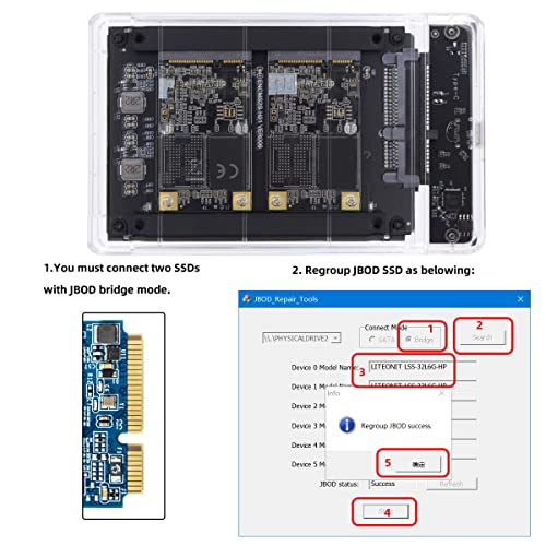 Caja externa para SSD Dual MSATA con USB 3.0 Tipo-C miniatura 7