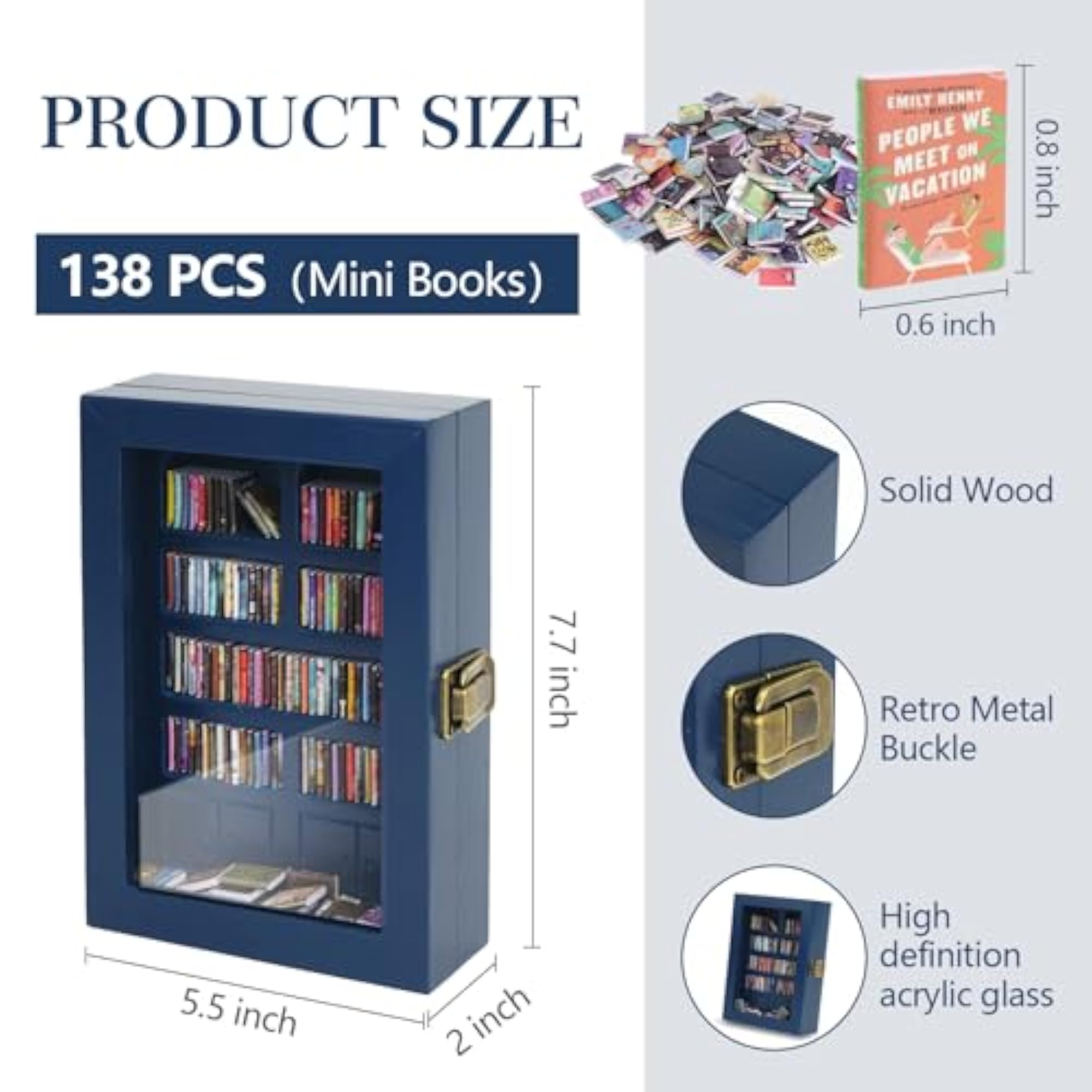 Anxiety Bookshelf Mini Books Display for Stress Relief