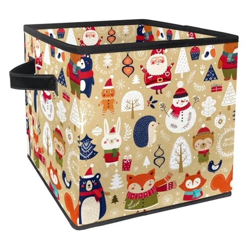 Boîte de rangement pliable en tissu Noël cube déco - 2