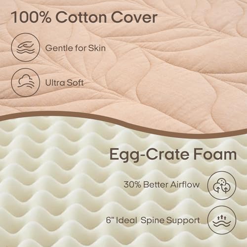 Image of ZonLi Japanese Floor Mattress Futon Mattress King Size, 6 inch Thicken Roll Up Tatami Mat 100% Cotton Washable Cover, Portable & Foldable Floor Bed Mattress for Sleeping, Dormitory, Adult, Coffee