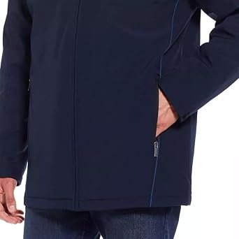 Weatherproof Mens Ultra Tech Removable Fleece Lined Hood Jacket (Blue,Medium)