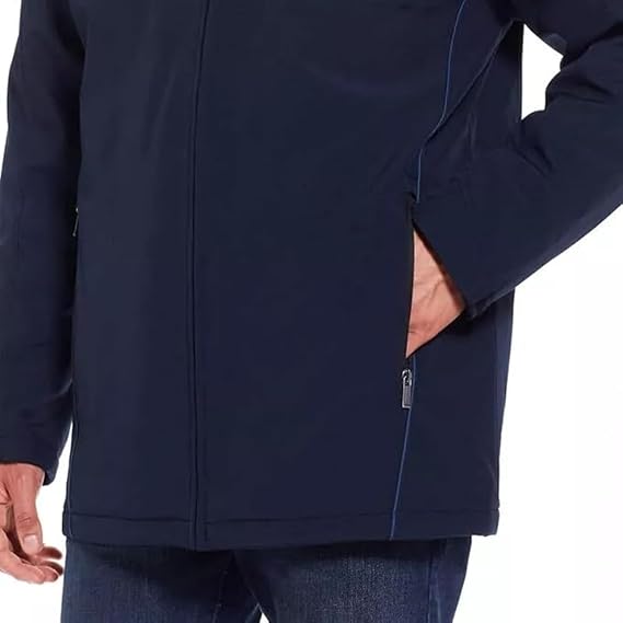 Weatherproof Mens Ultra Tech Removable Fleece Lined Hood Jacket (Blue,Medium)