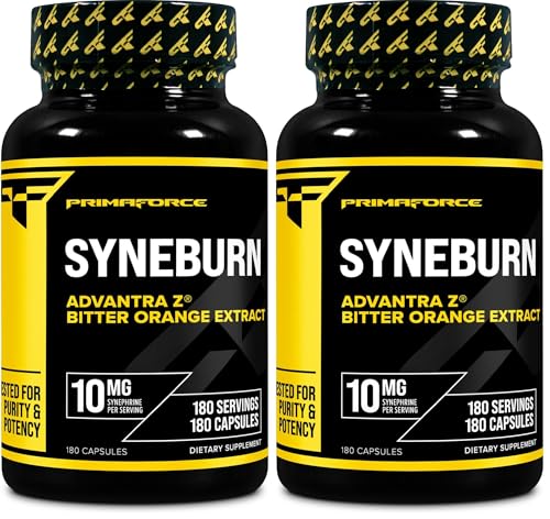 Primaforce Syneburn Supplement, 180 Capsules – Synephrine from ADVANTRA Z (Pack of 2)