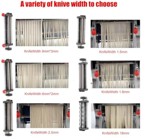 Commercial Electric Pasta Maker - 2-in-1 Stainless Steel Noodle Machine, 750W Heavy Duty Dough Roller & Sheeter, Ideal for Bakery & Catering (18cm Width)