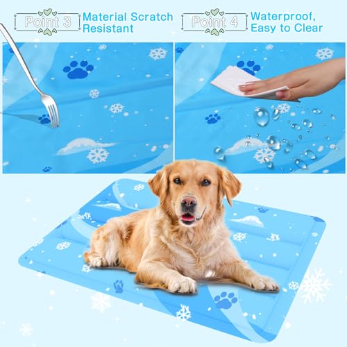 Aisuowa Kühlmatte für Hunde Katze, Selbstkühlend Kratzfest Kuhlmatte Groß mit Ungiftigem Gel, langlebige Tierkühlmatte für den Sommer