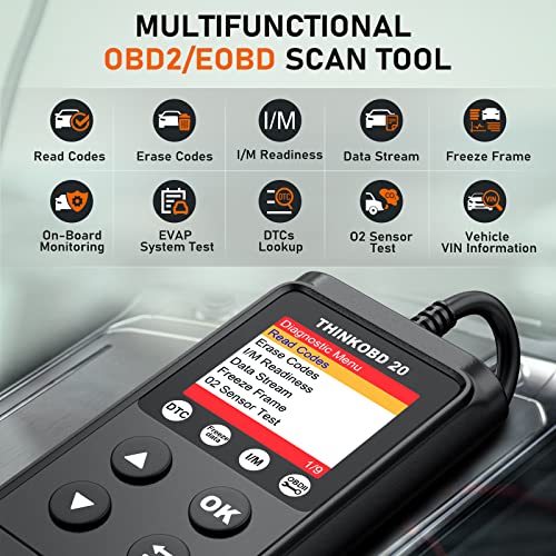 THINKCAR Scanner OBD2 ThinkOBD 20 leitor de código, luz de falha de motor transparente, leitor OBD c