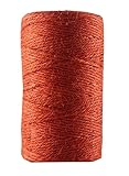 Huachnet Orange Jute Twine Best Arts Crafts Twine Industrial Packing Materials Heavy Duty Durable Natural Twine 4 Strands for Gardening Applications-2mm(W)*100 Meters(L)
