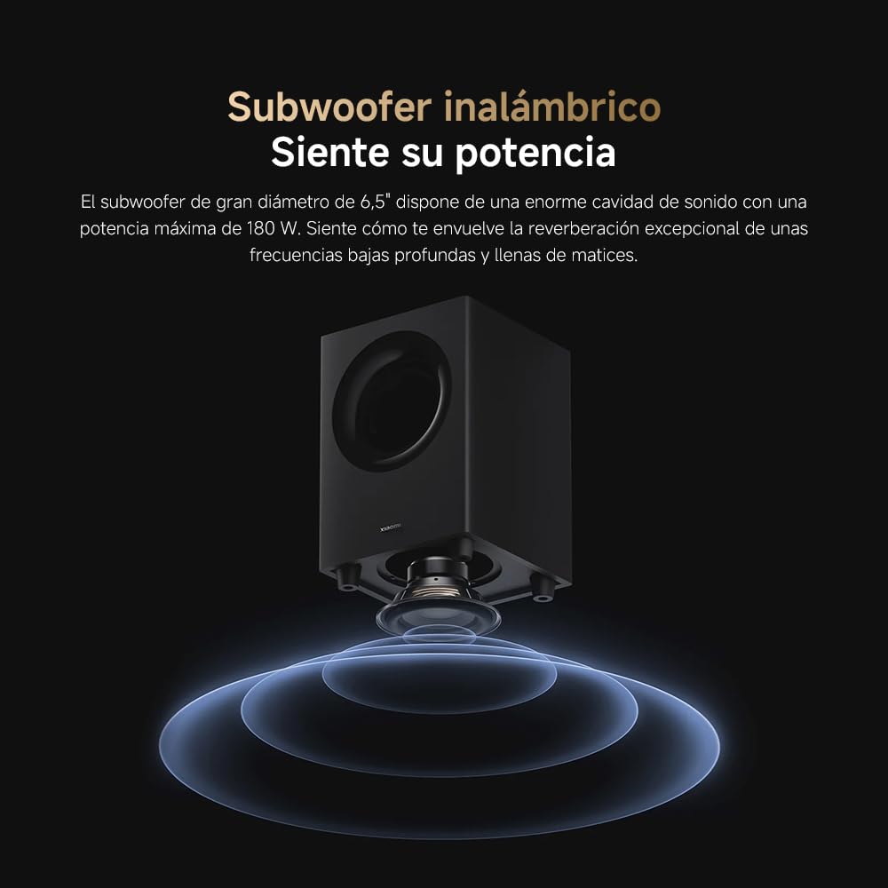 XIAOMI Soundbar Pro 2.1ch-Barra de Sonido TV de 300W con Graves potentes y subwoofer inalámbrico Externo. Compatible con Dolby Audio™ y DTS Virtual:X. Conexiones HDMI ARC/Óptico/Coaxial/Bluetooth