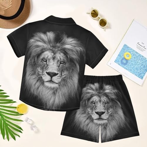 Image of visesunny Boys Hawaiian Shirt and Short Set Summer Outfit Kids 2 Piece Clothes Set 3-10Y