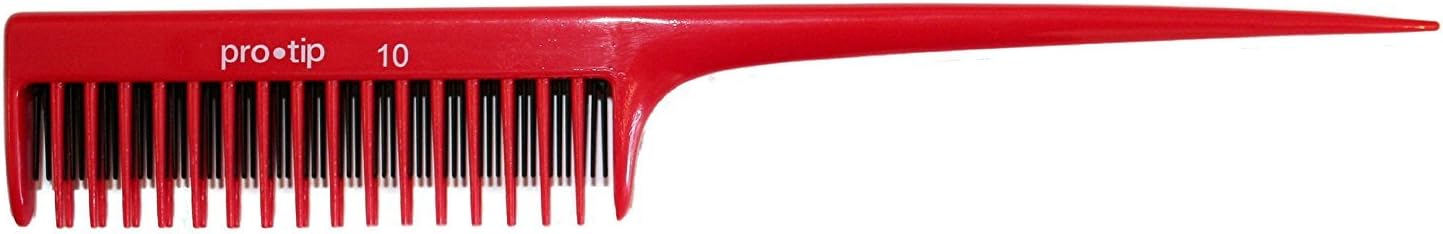 Pro Tip Hairdressing Back Combing Tail Comb PTC10 208mm - RED