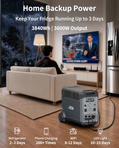 ABOK Ark3600 Portable Power Station 3600W, 3840Wh LiFePO4 Battery