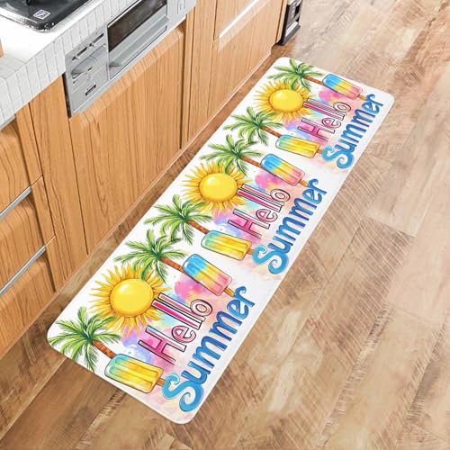 Anti-Fatigue Kitchen Mats Standing Rugs Set of 1 Hello Summer
