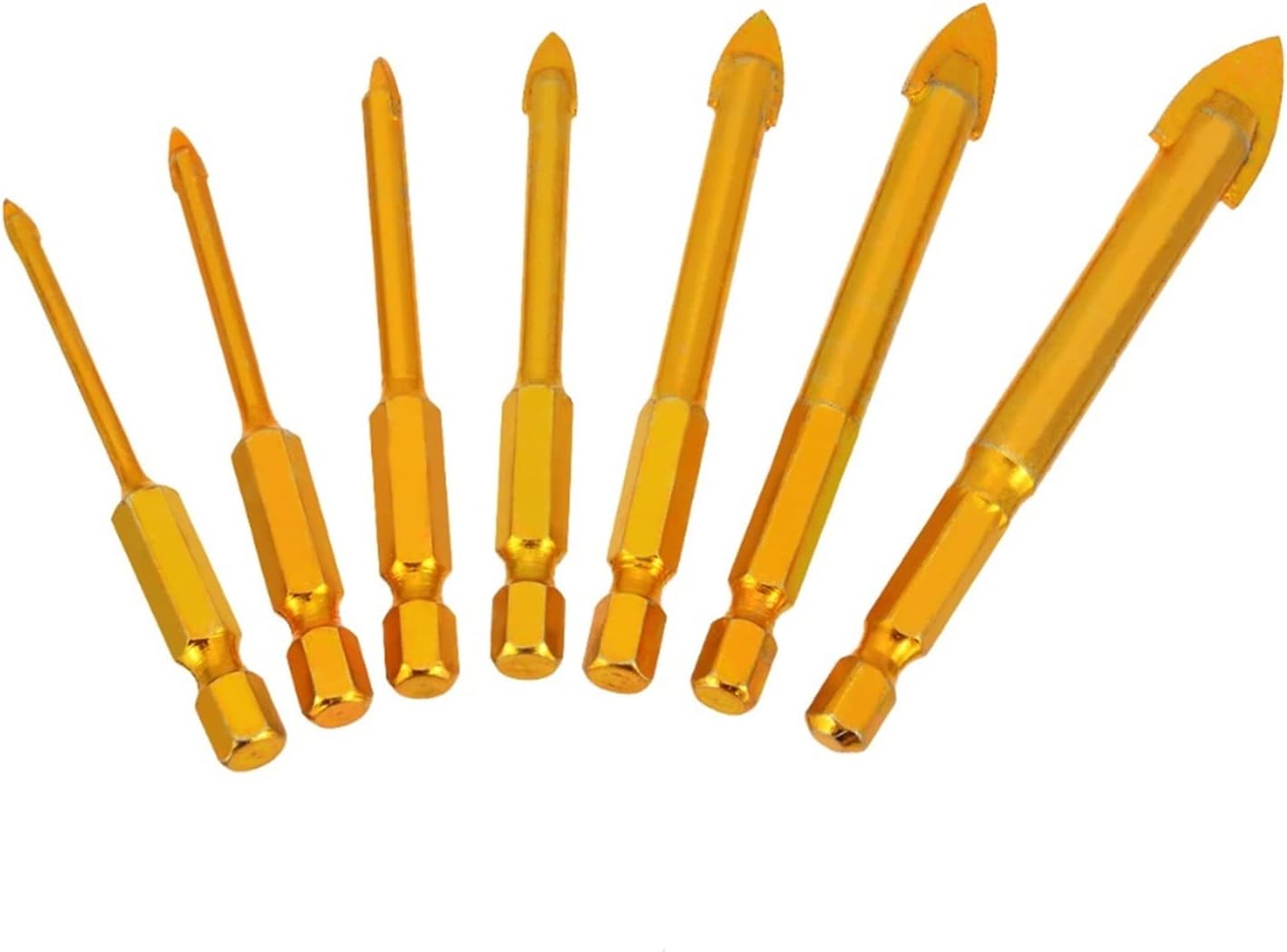 Surface Milling Cutter 7 Pieces/batch 1/4 Inch Hexagon Shank Drill Bits For Ceramic Tile Glass 3/4/5/6/8/10/12 Mm Puncher Parts