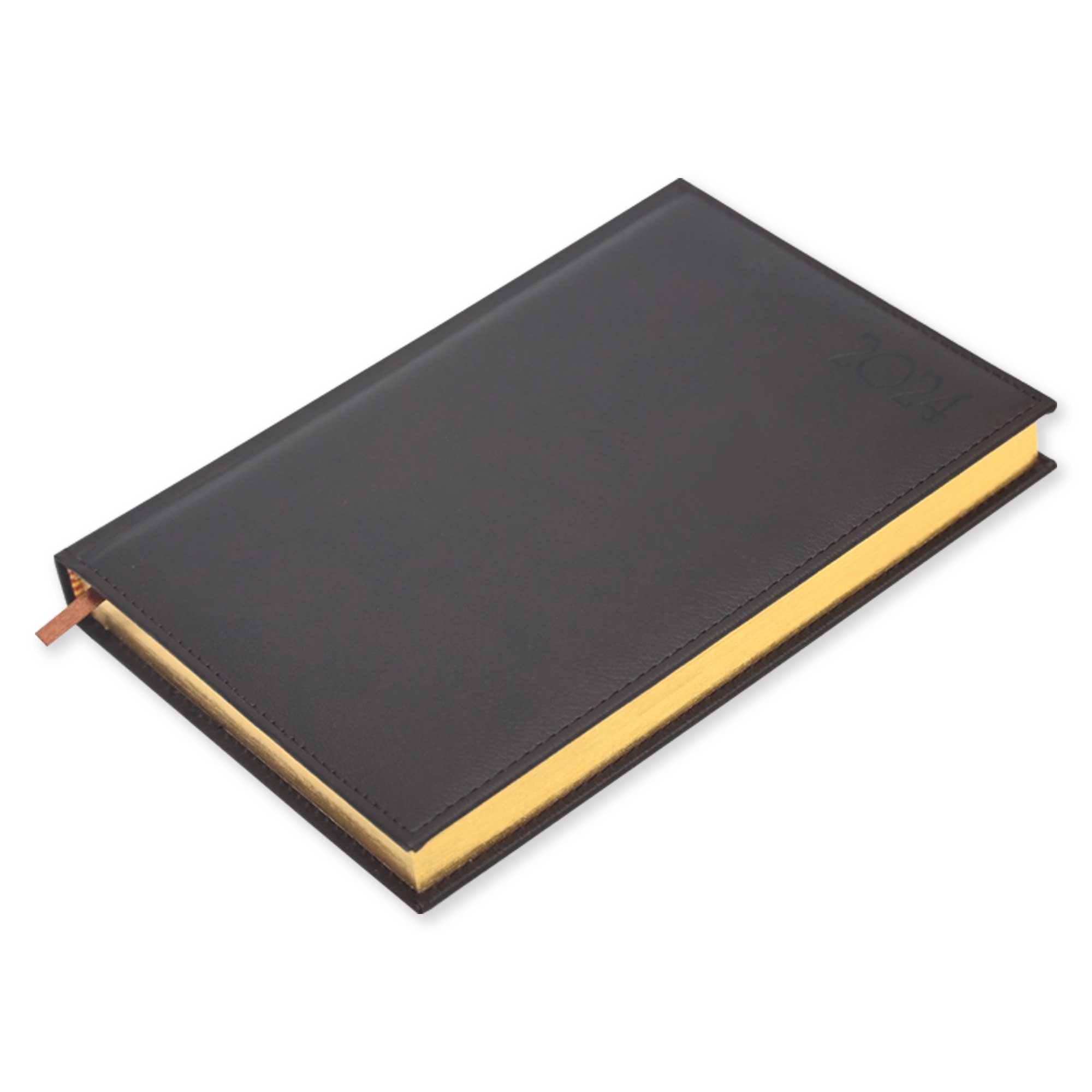 FIS Golden A5 Diary 2024 (English) Dark Brown - FSDI26EG24DBR