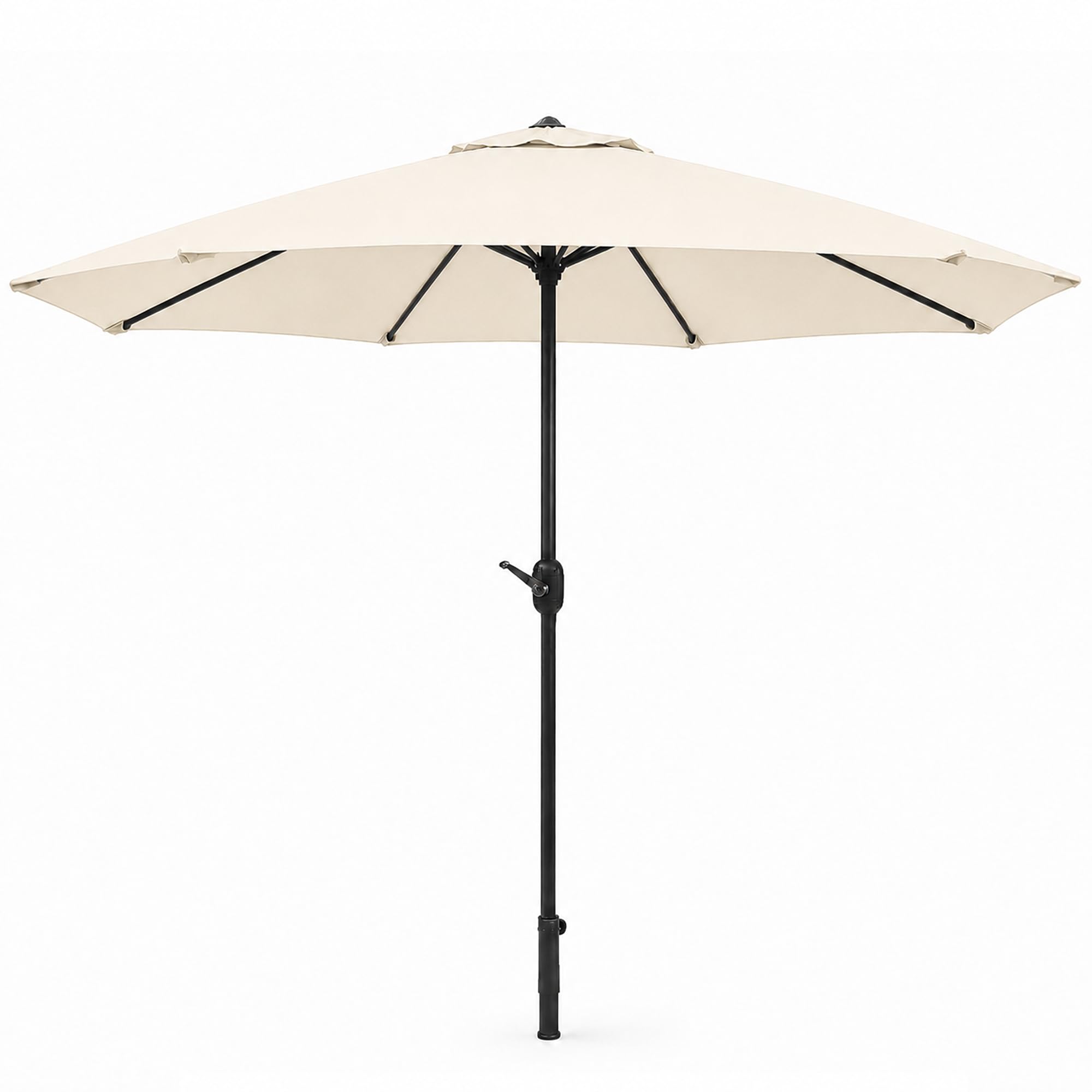 Garden Marketplace Garden Parasol with Tilt & Crank, 2.7m Wide, Cream