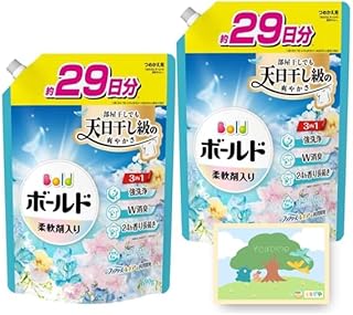 ボールド 柔軟剤入り 洗濯洗剤 液体 爽やかおひさまとフレッシュサボンの香り 詰め替え 【690g×2】セット品 YONOME オリジナル拭き取りミニティッシュ