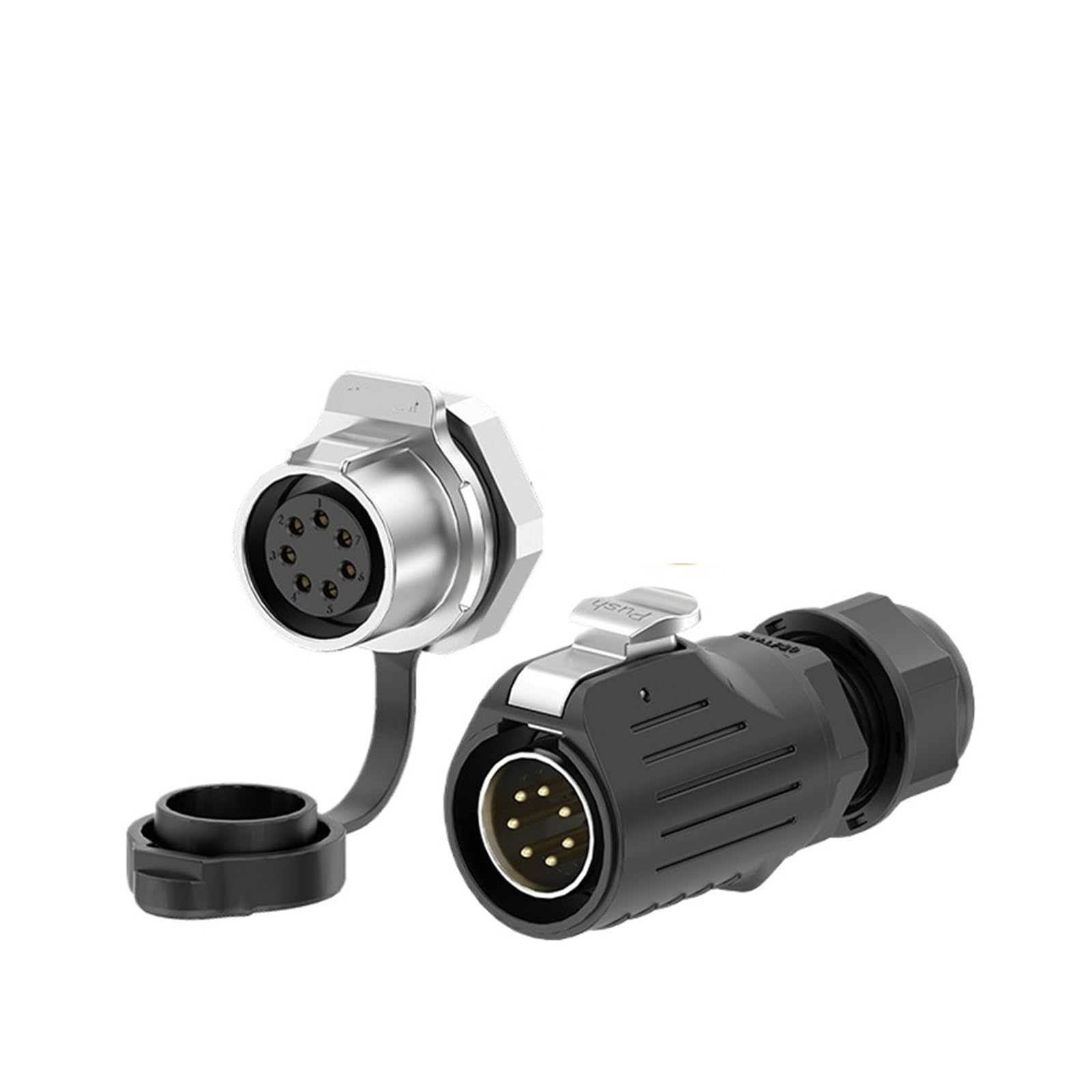 Conector impermeable IP68 EW-LP20 de 7 núcleos con aislamiento total