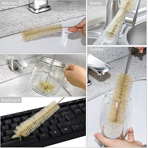 Mastertop 9 Pieces Bottle Brush Set - Long Water Bottle And Straw Brush Cleaner Bpa Free Bottle Cleaner Brush For Straws Baby Bottle Pipes Coffee Grinder Teapot Narrow Neck Wide Mouth Water Bottles #TOP2