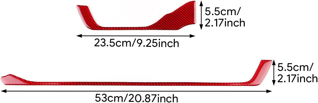 Passenger Side Trim Real Carbon Fiber Covers for Toyota RAV4 (2019-2025), Protect Decor Stickers Interior Center Console Car Accessories, Red