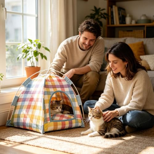 Refugio para gatos de lona premium con varillas de aleación rígida 4