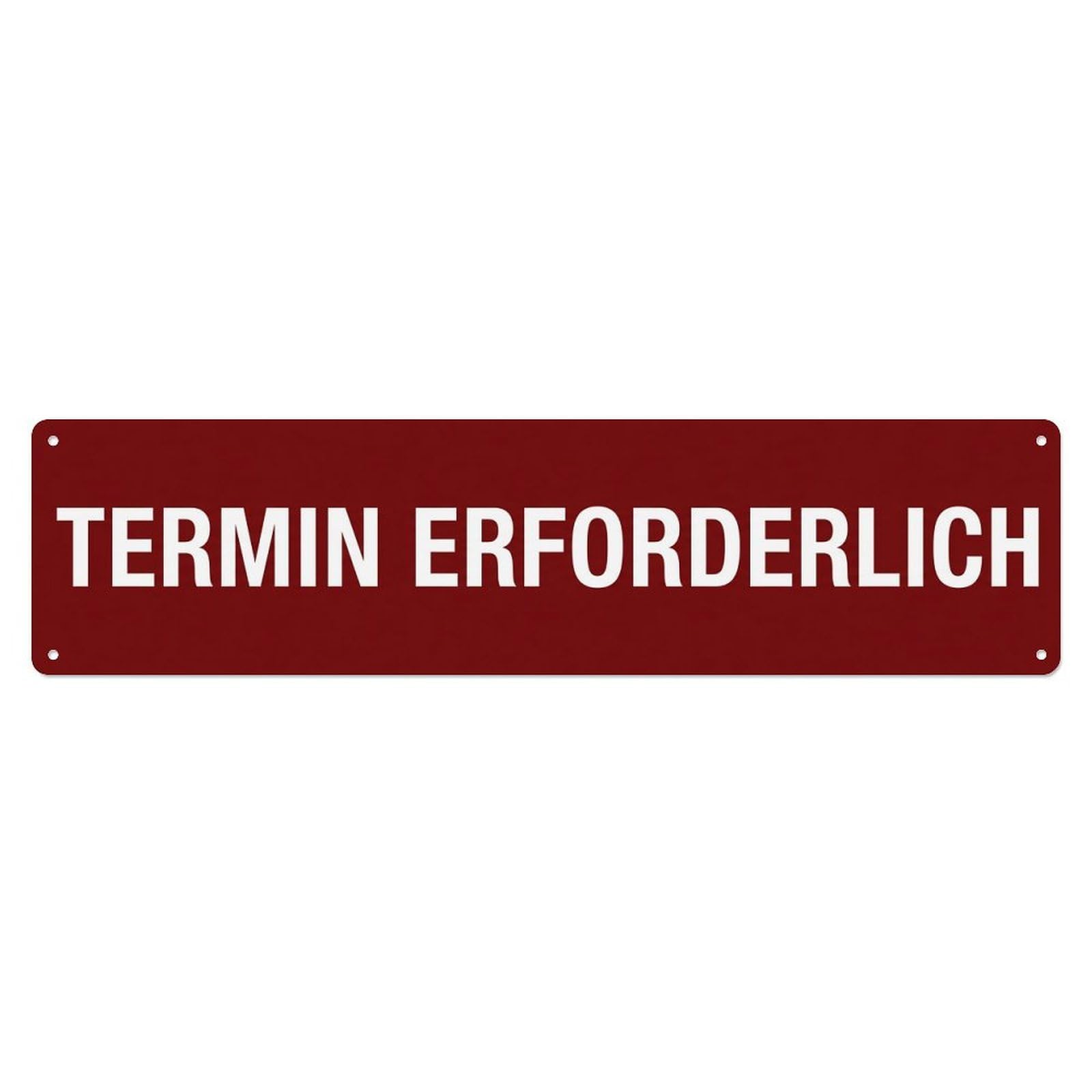 Termin Erforderlich Appointment Required Metal Tin Sign