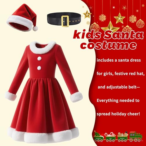 Vestido de Santa para Niñas disfraz Mrs Santa Claus miniatura 2