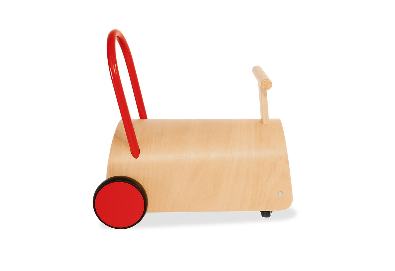PINOLINO Enzo Kinder Lauflernwagen und Rutschauto, Holz, Natur/Rot, für Kleinkinder ab 1 Jahr
