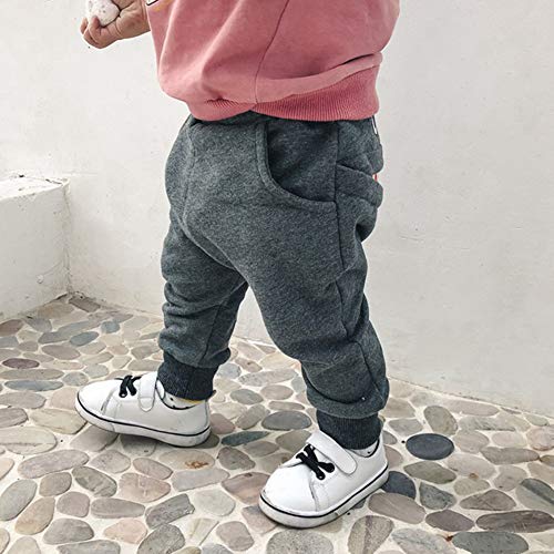 Toddler Kids Boys Girls Cartoon Monster Print Pull-On Pants Cute Animal Tongue Sweatpants Cotton Harem Trousers Gray #TOP4