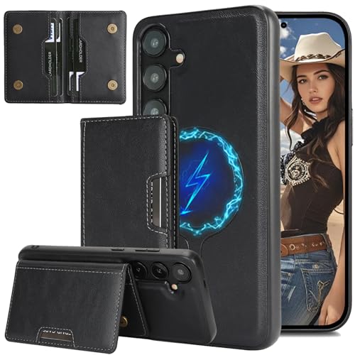 Housse Samsung S26 Plus antichoc en cuir avec portefeuille amovible