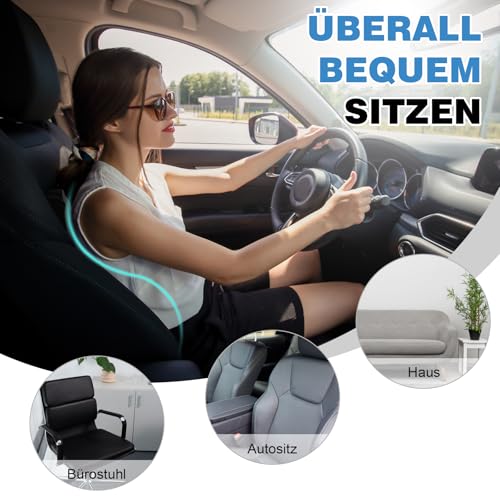 Quirlig Lendenwirbelkissen, Lendenkissen Auto, Lordosenstütze Auto, Rückenkissen Auto Memory Foam, Ergonomisches Rückenstützkissen fur Zuhause, Büro, Auto