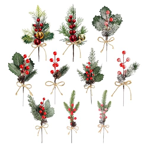 FloraVigo 10 Stück tannenzweige künstlich wie echt, künstliche...