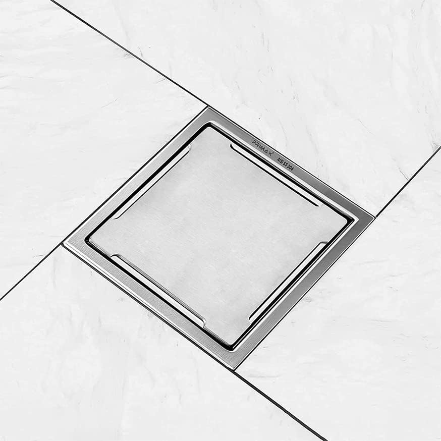 Image of Plantex (Primax) 304 Grade Stainless Steel Bathroom 6x6 Inches Square Floor Drain /Bathroom Jali for Drain /Bathroom Floor Drainer for Bathroom /Kitchen /Balcony (Matt)