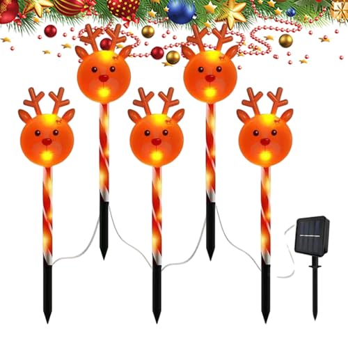 Genérico Luces De Estacas Navideñas para Jardín | Farolillos Marcadores Navideños con Luz | Decoración Impermeable Ajustable En Forma De Muñeco De Nieve | para Césped Jardín Exterior Interior Patio
