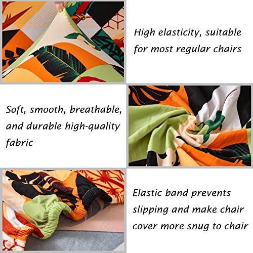 HZDHCLH Chair Covers Slipcovers 4/6 PCs Stretch Removable Washable Short Dining Chair Protector Cover Seat for Hotel,Dining Room,Ceremony (Auspicious bird,6 PCS) - Image 4