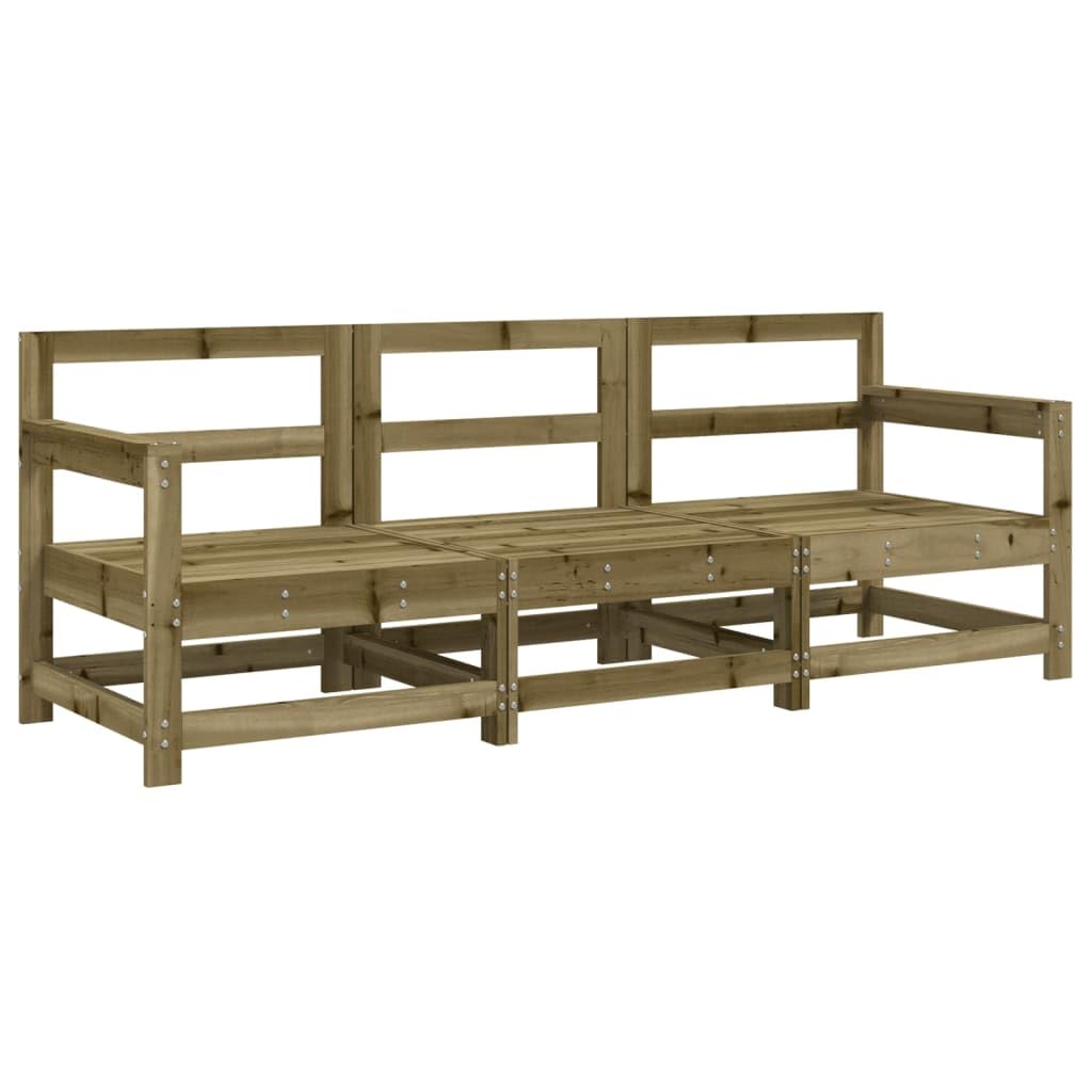 Gecheer 3 pz,Divano,da Giardino,per Esterno,Patio,Terrazzo,a 3 Posti,in Legno di Pino,Impregnato,Divano Modulare Giardino da Esterno,Divano in Legno,Divano 3 Posti da Giardino,Esterno