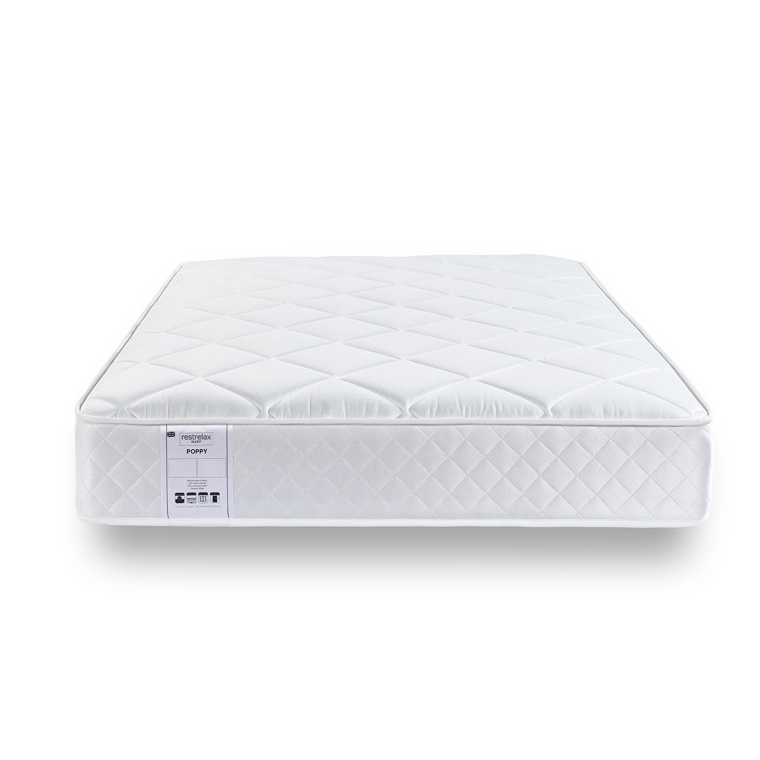RestRelax Sleep Poppy Coil Sprung Quilted Mattress, Medium Soft Tension (10 inch) (King 5ft (150cm x 200cm))