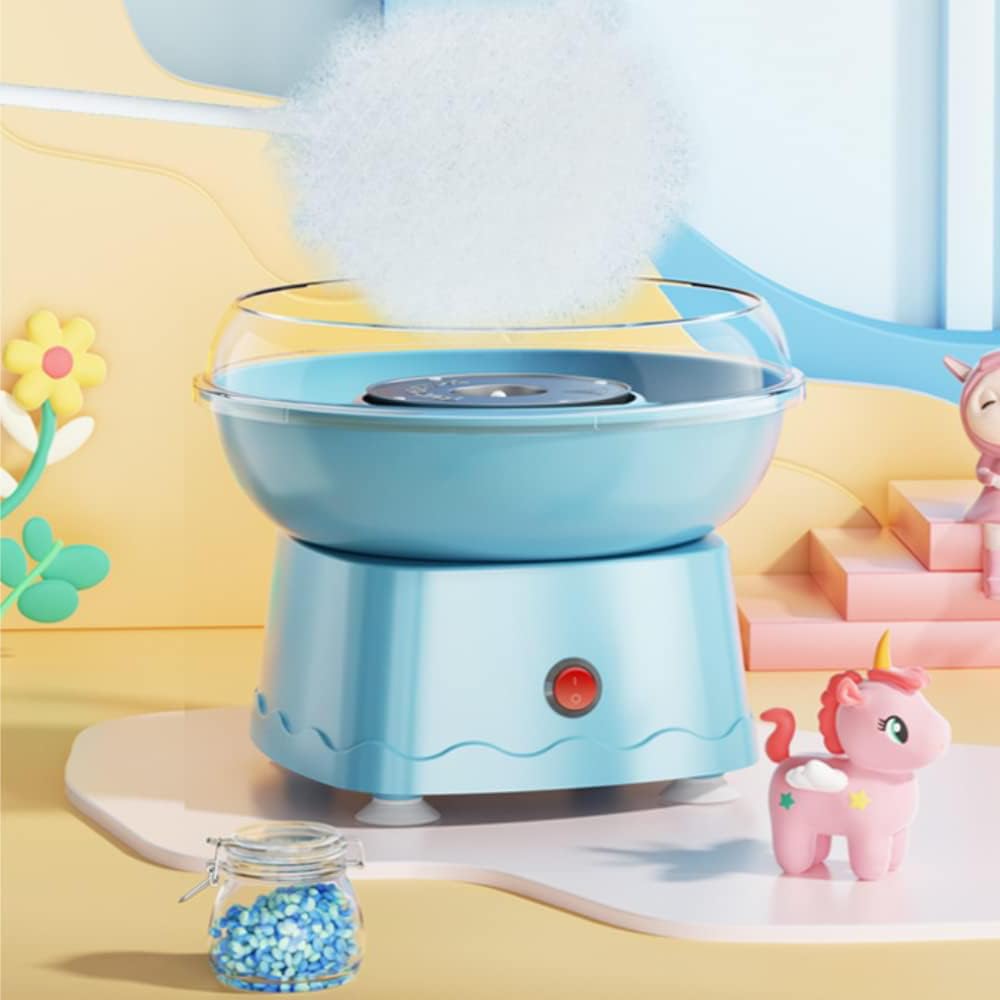 TERRIFI Cotton Candy Machine for Kids, Electric Cotton Candy Maker with Splash-Proof Plate, Portable Marshmallow Machine, Desktop Sugar Floss Maker for Home, Kids' Birthday, Family Party