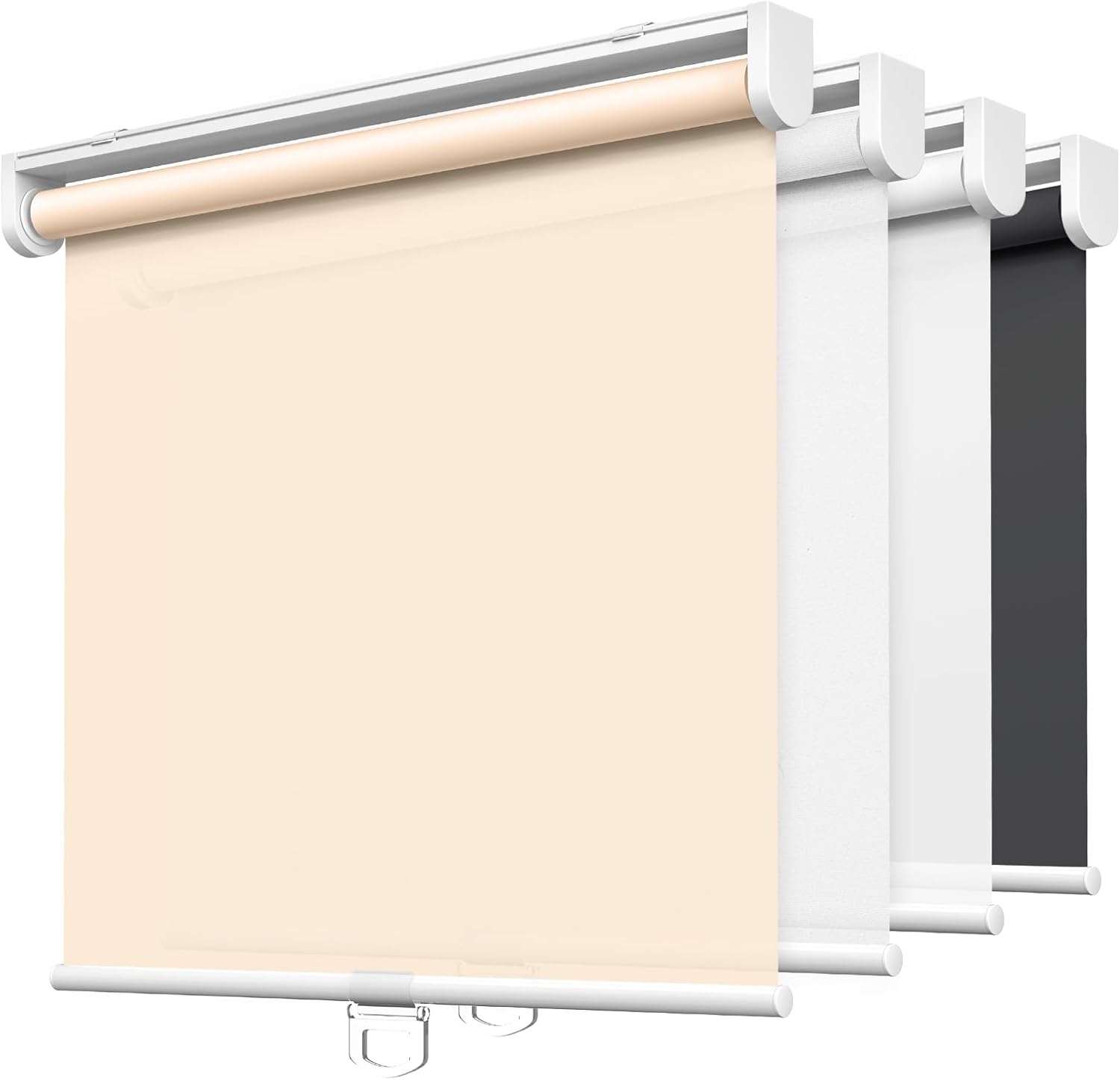 LazBlinds No Tools No Drill Cordless Roller Shades, Light Filtering Roller Blinds for Windows, Thermal Insulated UV Protection Roll Up Window Blinds and Shases, 24'' W x 72'' H, Beige Beige-light Filtering 24'' W x 72'' H