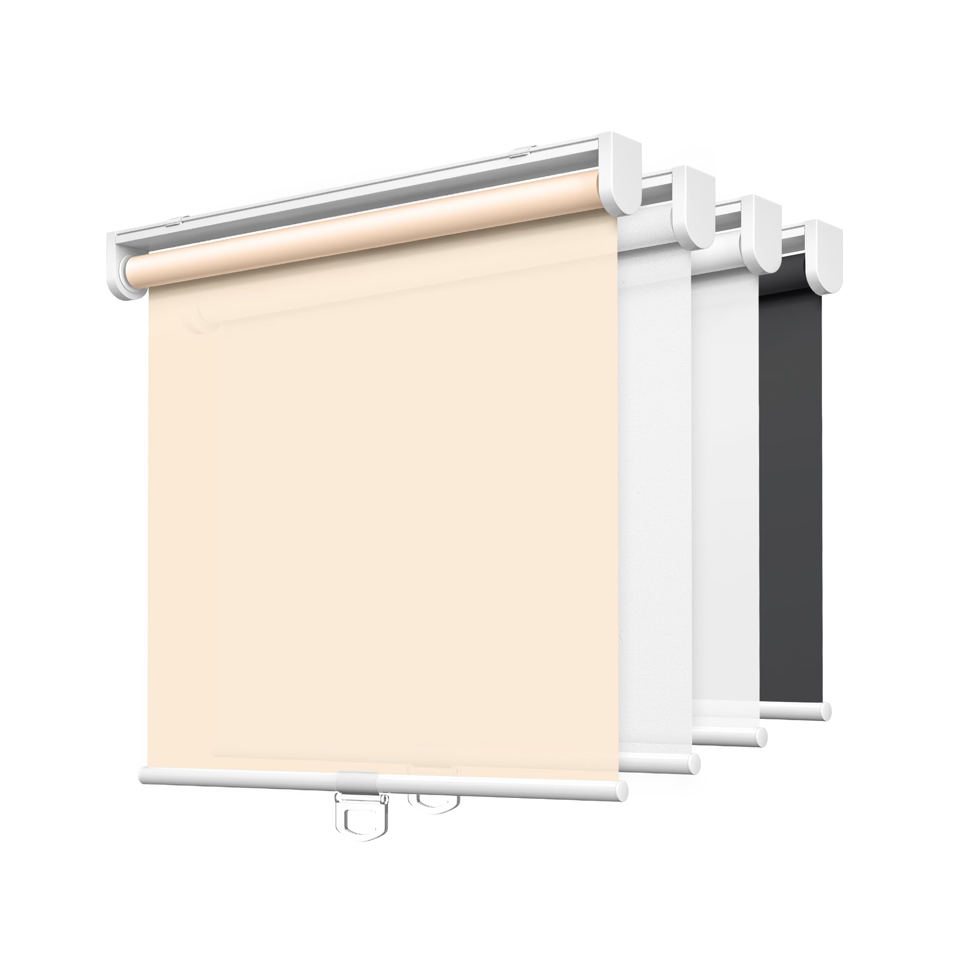 LazBlinds No Tools No Drill Cordless Roller Shades, Light Filtering Roller Blinds for Windows, Thermal Insulated UV Protection Roll Up Window Blinds and Shases, 34'' W x 72'' H, Beige