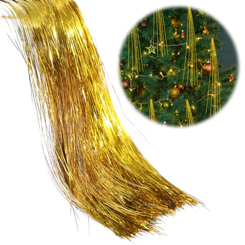 lasuroa 2000uds Oropel, Guirnalda Oropel de Navidad Cortina Flecos Cortina de Oropel Decoración de Festivales Suministros para Fiestas de Cumpleaños(Dorado)