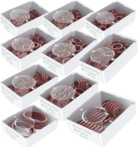 Round Silicone O Ring Kit - Metric Orings 70Shore A Hardness,-22°F to 392°F Range,Sealing Performance Better Than Nitrile Rubber O-Rings, Automotive,Kitchen,Valve,Cylinder,Plumbing Repair 351Only