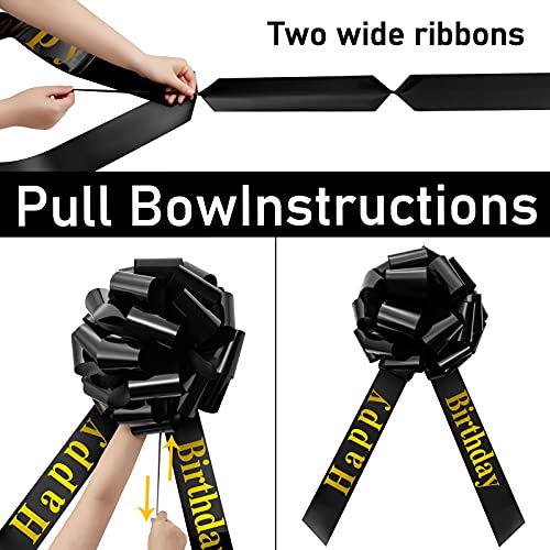 image for WILLBOND Big Happy Birthday Car Bow Large Decorative Gift Wrapping Gia