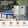 SURAIELEC Pool Timer, 7-Day Digital Pump Timer Switch, 40 AMP Heavy Duty, 120/240/277 VAC, 2HP Programmable Switch Box for Swimming Pool, Hot Water Heater, Lights, Outdoor/Indoor Use