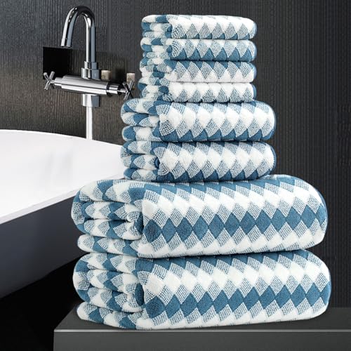 8 Piece Bathroom Towel Set |2 Oversized Bath Towels,2 Hand