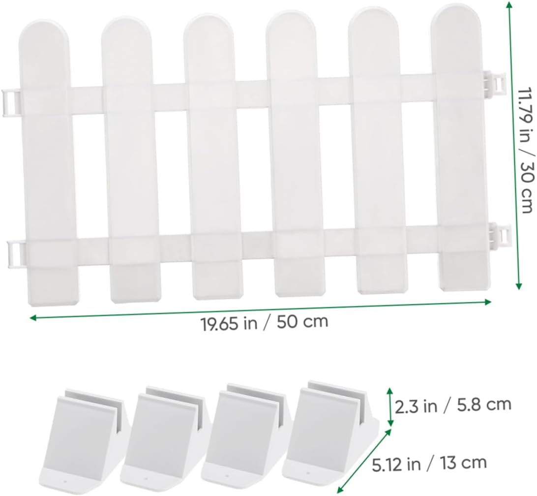 4pcs Garden Fence Panels White Decorative Picket Fencing Backyard Decorative Fence Easy Install Landscape Edging Flower Bed Borders