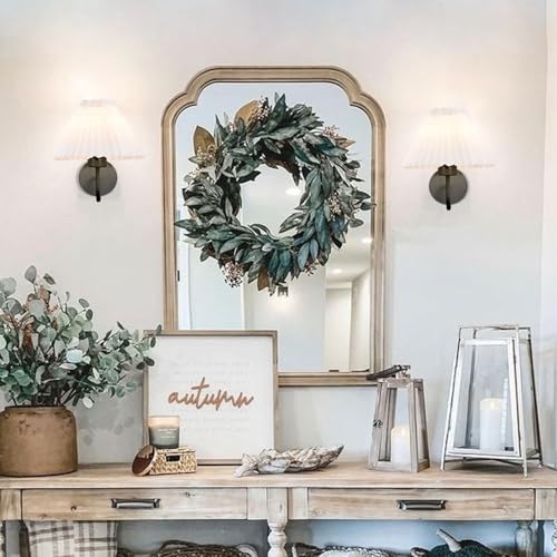 Image of Wall Sconces Indoor Wall Light Fixtures with Pleated Fabric Shade Bathroom Vanity Sconces Wall Lighting Dresser Hardwired Wall Lamps for Bedroom Living Room Corridor Porch