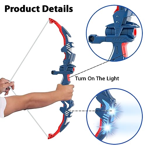 Kingsport Kids Archery Set, Bow and Arrow Set for Kids with LED Flashing Lights, Archery Target Arrow Holder and Quiver Hunting for Boys and Girls Indoor & Outdoor Toys, Archery Set with LED Light - Image 3